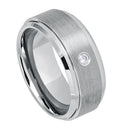 Scratch Free Tungsten Carbide Ring - 8mm With Genuine Diamond