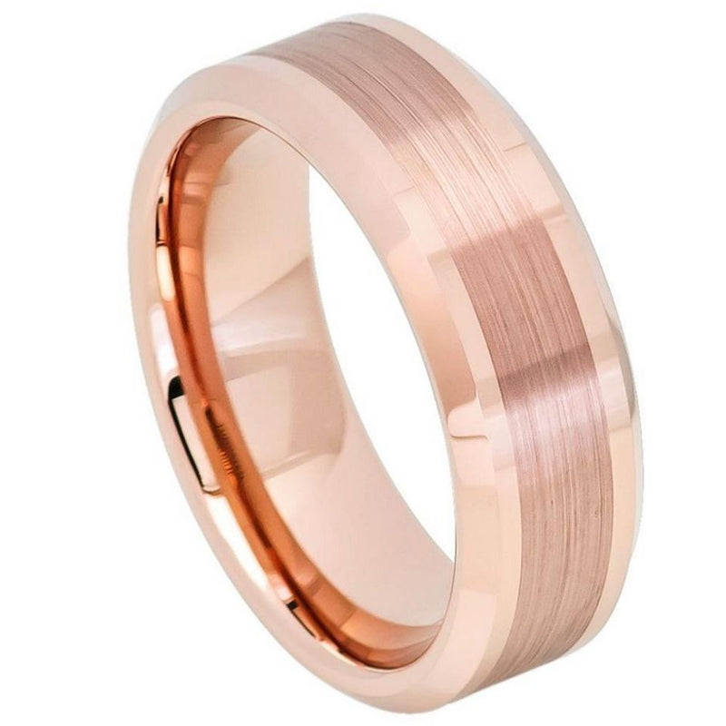 Scratch Free Tungsten Carbide Ring - Rose Gold Plated - 6mm or 8mm