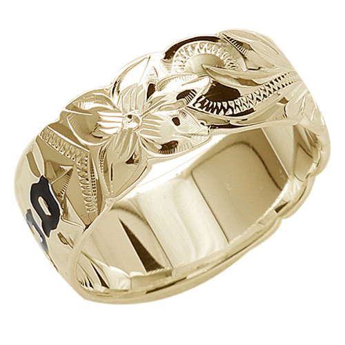 14K Gold 8mm Hawaiian Heirloom Ring - Personalized