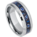 Scratch Free Tungsten Carbide Ring - 8mm With 3 Sapphires