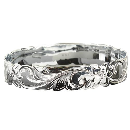 925 Sterling Silver Hand Carved Hawaiian Bangles - 6mm to 18mm