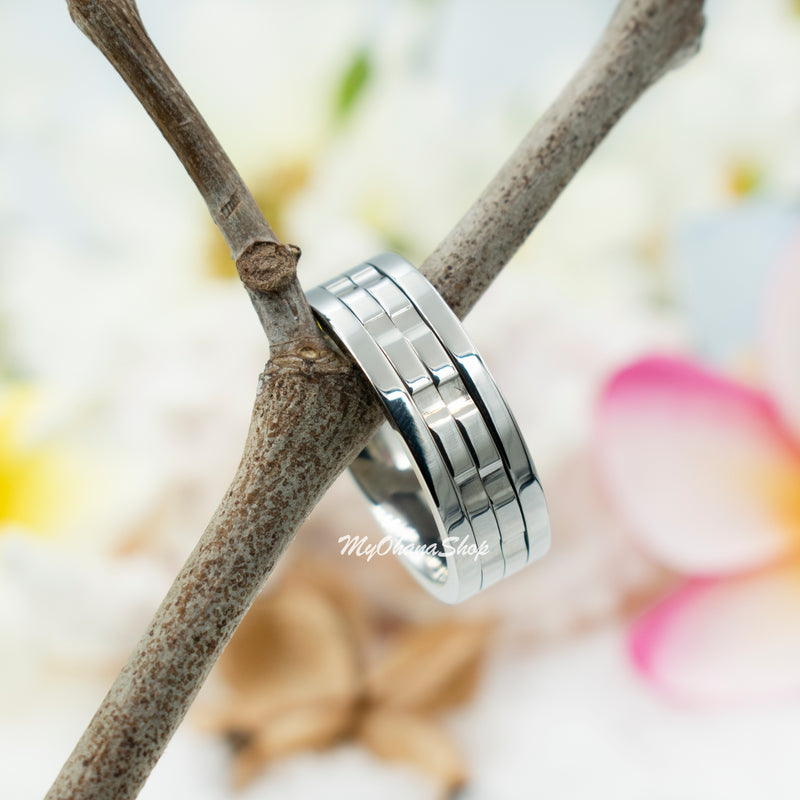 Stainless Steel Double Spinner Ring