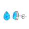 925 Sterling Silver Opal Stud Earrings - Teardrop