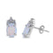 925 Sterling Silver Opal Stud Earrings With CZs