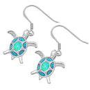 925 Sterling Silver Sea Turtles Dangling Earrings