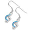 925 Sterling Silver Musical Notes Dangling Earrings With Opal Inlay