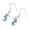 925 Sterling Silver Seahorses Dangling Earrings With Opal Inlay