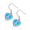 925 Sterling Silver Peace Sign Heart Dangling Earrings With Opal Inlay