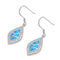 925 Sterling Silver Opal Dangling Earrings With CZs
