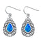925 Sterling Silver Created Opal Dangling Earrings
