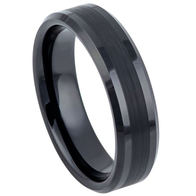 Scratch Free Tungsten Carbide Rings - Black Rhodium Plated