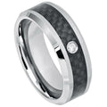 Scratch Free Tungsten Carbide Ring - 8mm With Genuine Diamond