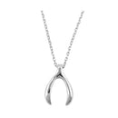 925 Sterling Silver Wishbone  Necklace