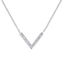 925 Sterling Silver Downward Arrow Necklace With CZ's