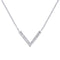 925 Sterling Silver Downward Arrow Necklace With CZ's