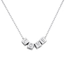925 Sterling Silver LOVE Cube Necklace