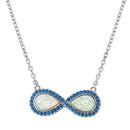 925 Sterling Silver Infinity Symbol Necklace With Opal & CZ's