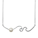 925 Sterling Silver Wave With Fresh Water Pearl Necklace
