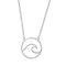 925 Sterling Silver Wave In Circle Necklace