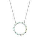 925 Sterling Silver Opal Circle Of Life Necklace