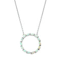 925 Sterling Silver Opal Circle Of Life Necklace