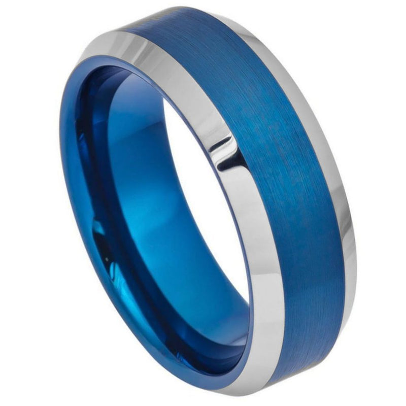Scratch Free Tungsten Carbide Ring - 6mm or 8mm Blue Rhodium Plated