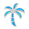 925 Sterling Silver Palm Tree Pendant With Created Opal Inlay