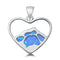 925 Sterling Silver Heart of Mountain Pendant With Created Opal Inlay