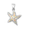 925 Sterling Silver Starfish Pendant With Created Opal Inlay