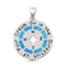 925 Sterling Silver Pendant With Created Opal Inlay