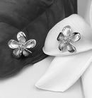925 Sterling Silver Plumeria Stud Earrings - Hawaiian Earrings - Ladies Stud Earrings.  Gifts For Her.  Plumeria Earrings. Womens Stud Earrings