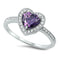925 Sterling Silver Heart Ring With CZs and Opal