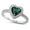 925 Sterling Silver Heart Ring With CZs and Opal