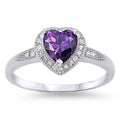 925 Sterling Silver Heart Rings - Choose Your Color Stone