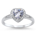 925 Sterling Silver Heart Rings - Choose Your Color Stone