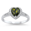 925 Sterling Silver Heart Rings - Choose Your Color Stone