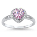 925 Sterling Silver Heart Rings - Choose Your Color Stone