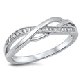 925 Sterling Silver Abstract Infinity Ring - Color CZs