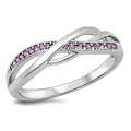 925 Sterling Silver Abstract Infinity Ring - Color CZs