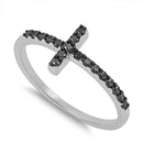 925 Sterling Silver CZ Cross Ring