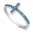 925 Sterling Silver CZ Cross Ring