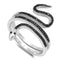925 Sterling Silver Snake Ring With CZs