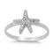 925 Sterling Silver CZ Starfish Ring