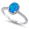 925 Sterling Silver Ring With Oval Cut Opal or CZ