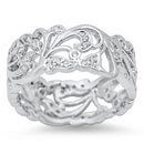 925 Sterling Silver Filigree Ring With CZs