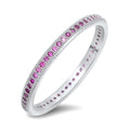 925 Sterling Silver CZ Eternity Ring - 2mm Colored CZ