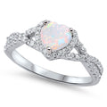 925 Sterling Silver Opal Heart Ring With CZs