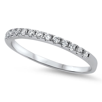 925 Sterling Silver Stackable CZ Band