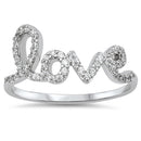 925 Sterling Silver CZ LOVE Ring