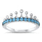 925 Sterling Silver Crown Ring With CZ or Nano Turquoise